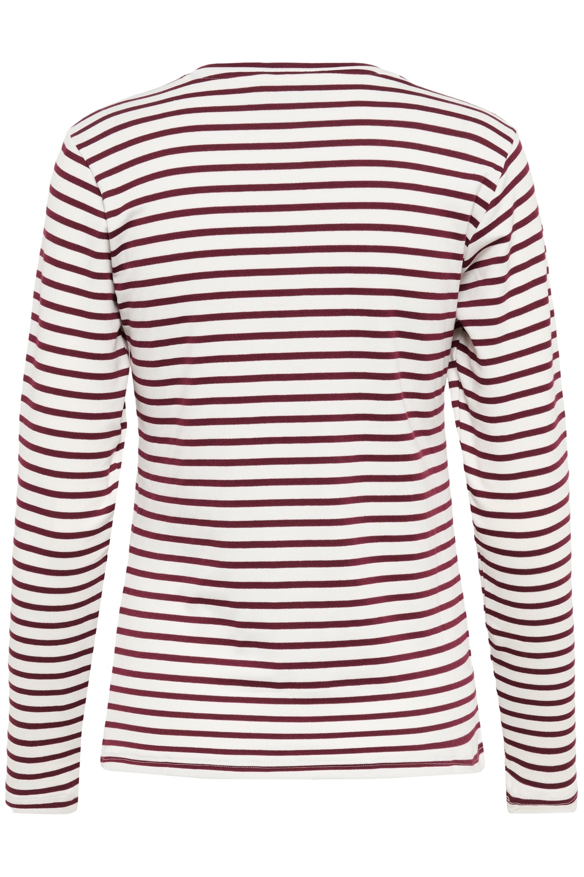 Kaffe Liddy Chalk/Windsor Wine Stripe Top with Black Heart, 10502821