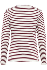 Kaffe Liddy Chalk/Windsor Wine Stripe Top with Black Heart, 10502821