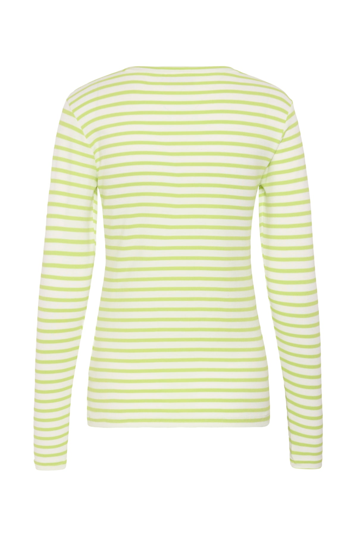 Kaffe Liddy Chalk/Wild Lime Stripe Top with Pink Heart, 10502821