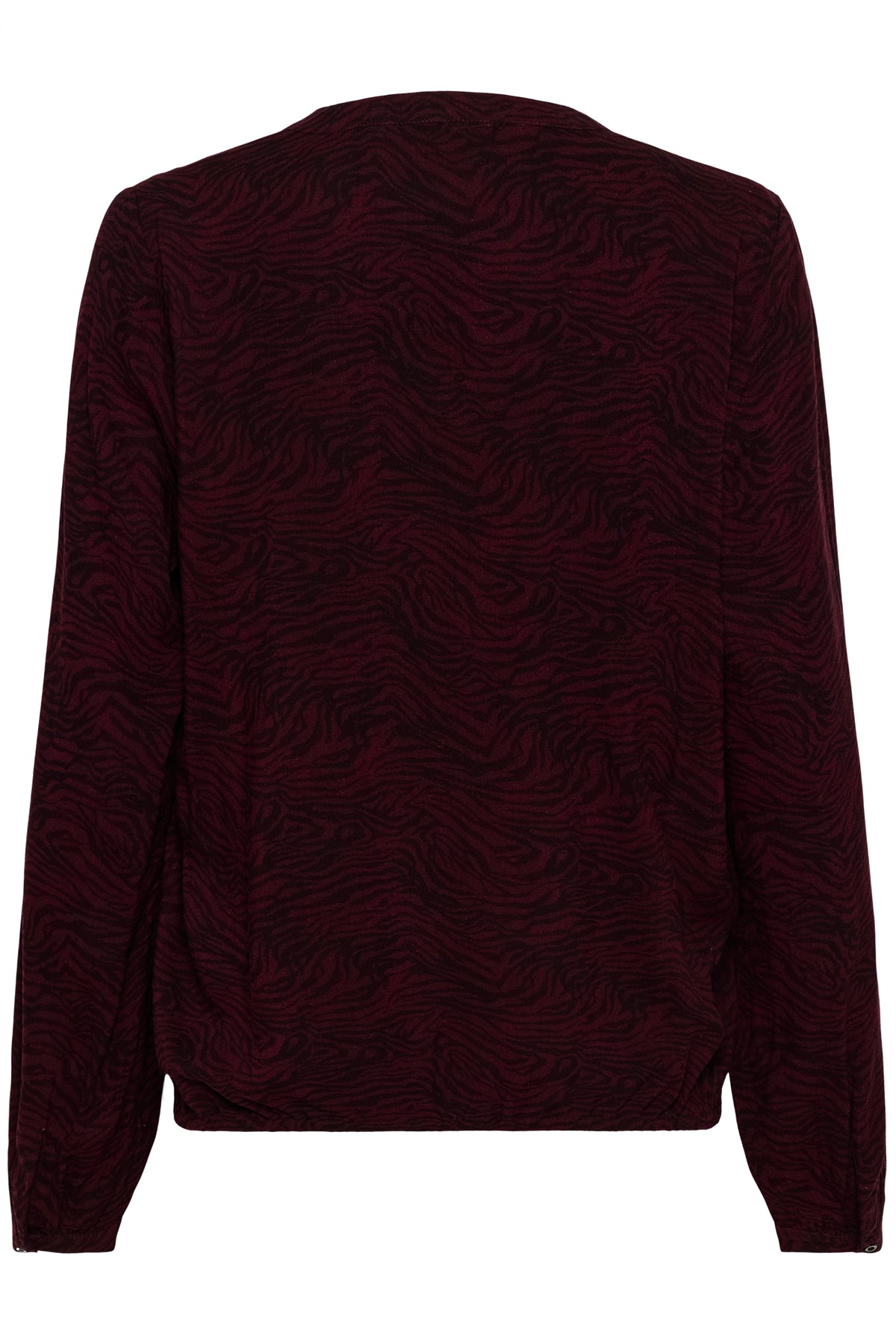 Kaffe Kaditte Windsor Wine/Black Abstract Print V-Neck Blouse, 10507919