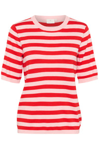 Kaffe Kalizza True Red/Baby Pink Striped Knit