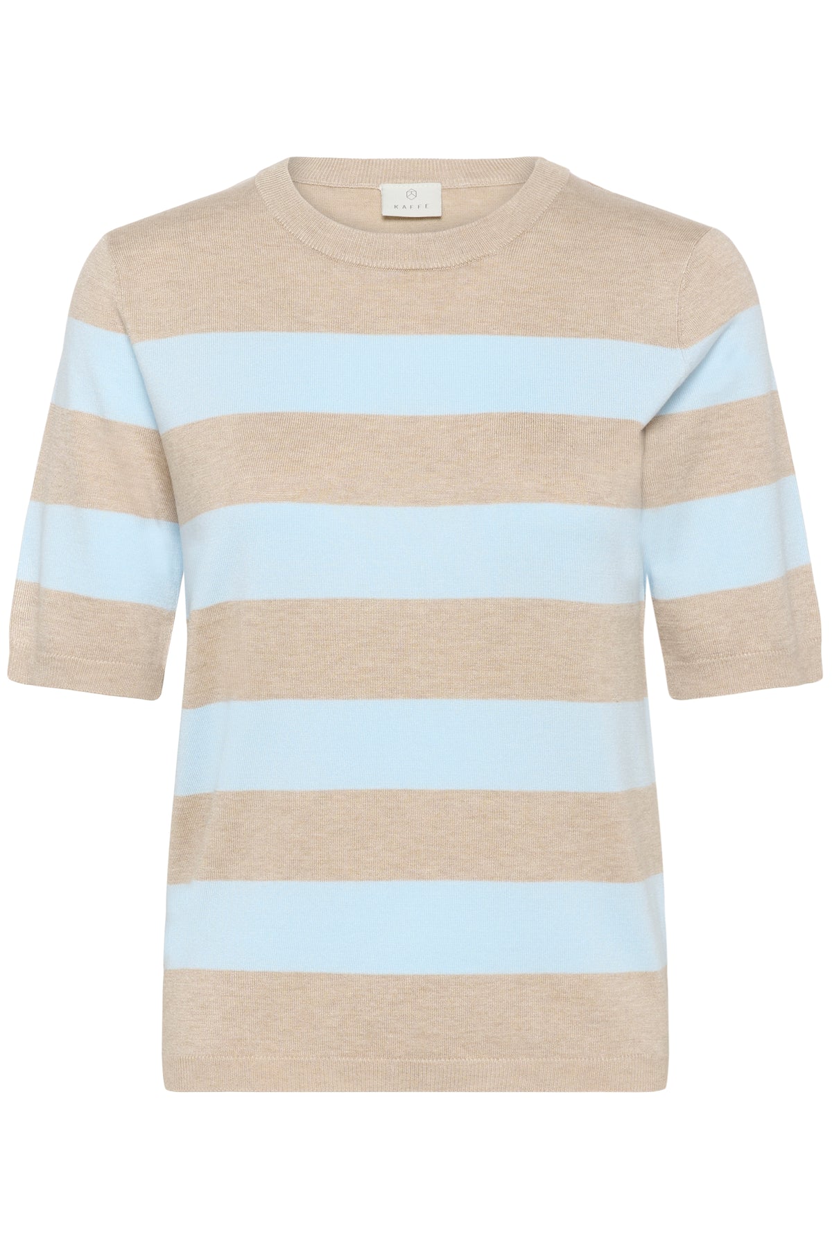 Kaffe Kalizza Feather Beige/Baby Blue Striped Knit, 10508410