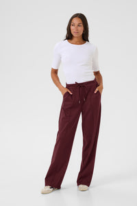 Kaffe Kajenny Windsor Wine Wide Leg Elasticated Trousers