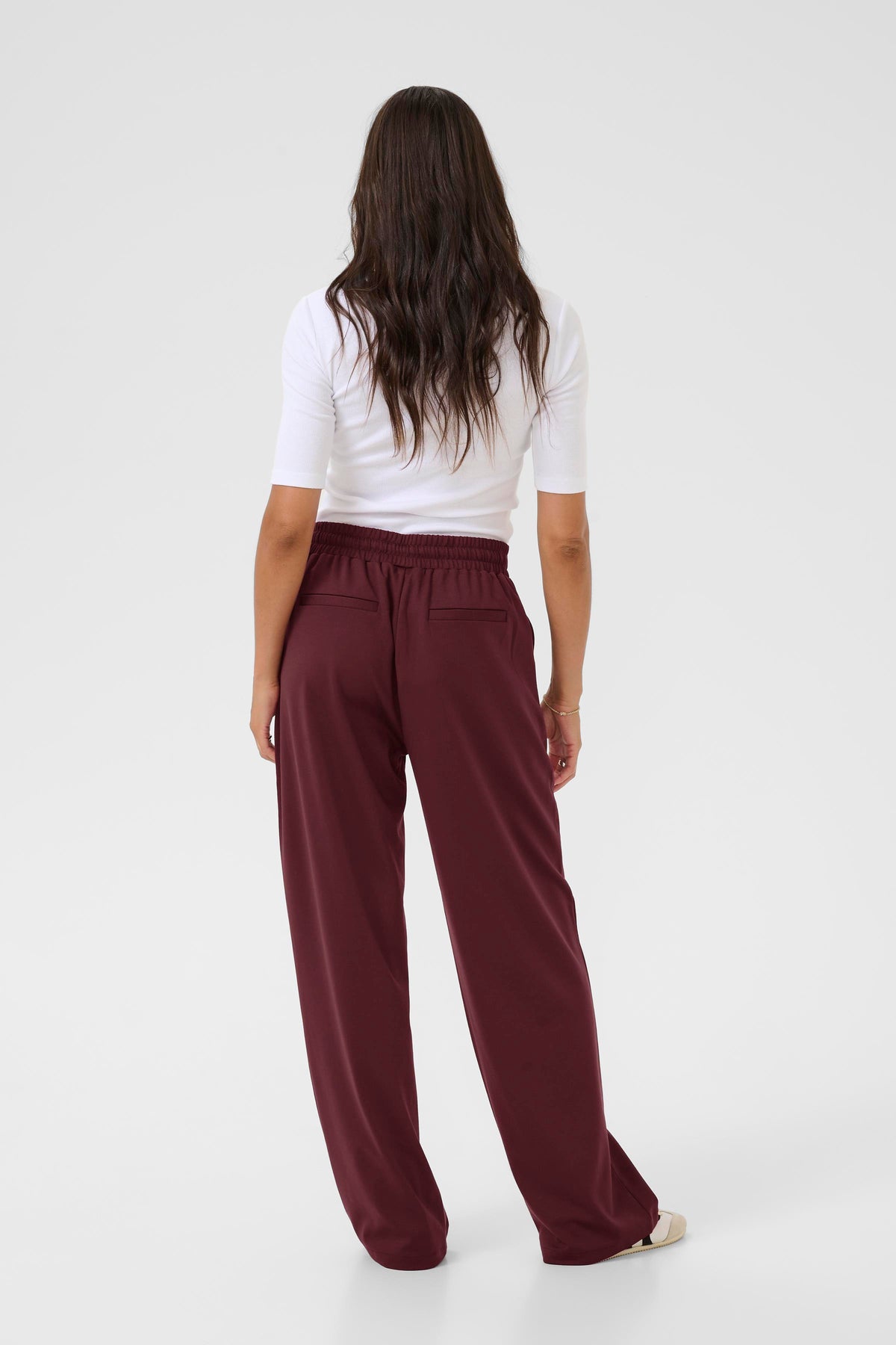 Kaffe Kajenny Windsor Wine Wide Leg Elasticated Trousers