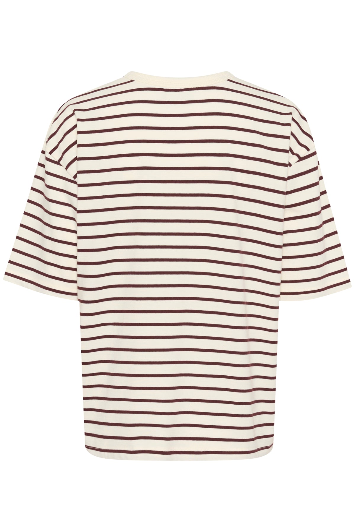 Kaffe Kawinny Fudge Burgundy Oversized Stripe T-Shirt