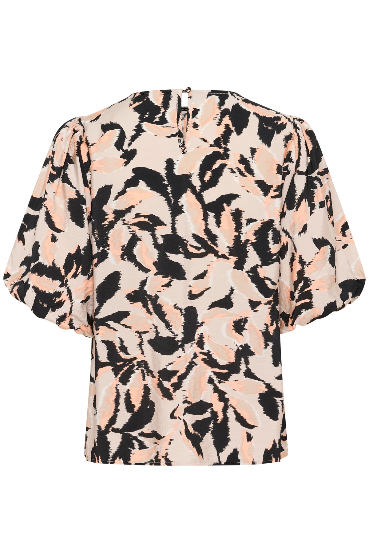 Kaffe Kapaco Peach/Black Abstract Printed Top, 10509633