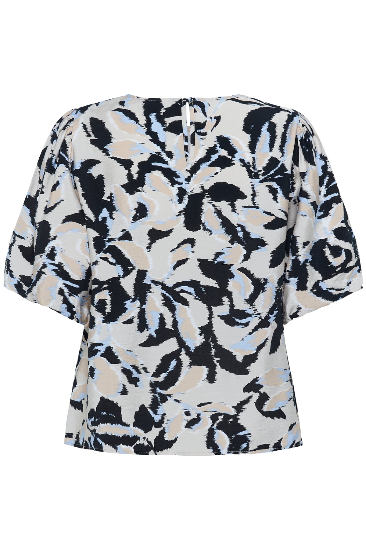 Kaffe Kapaco Baby Blue/Black Abstract Printed Top, 10509633