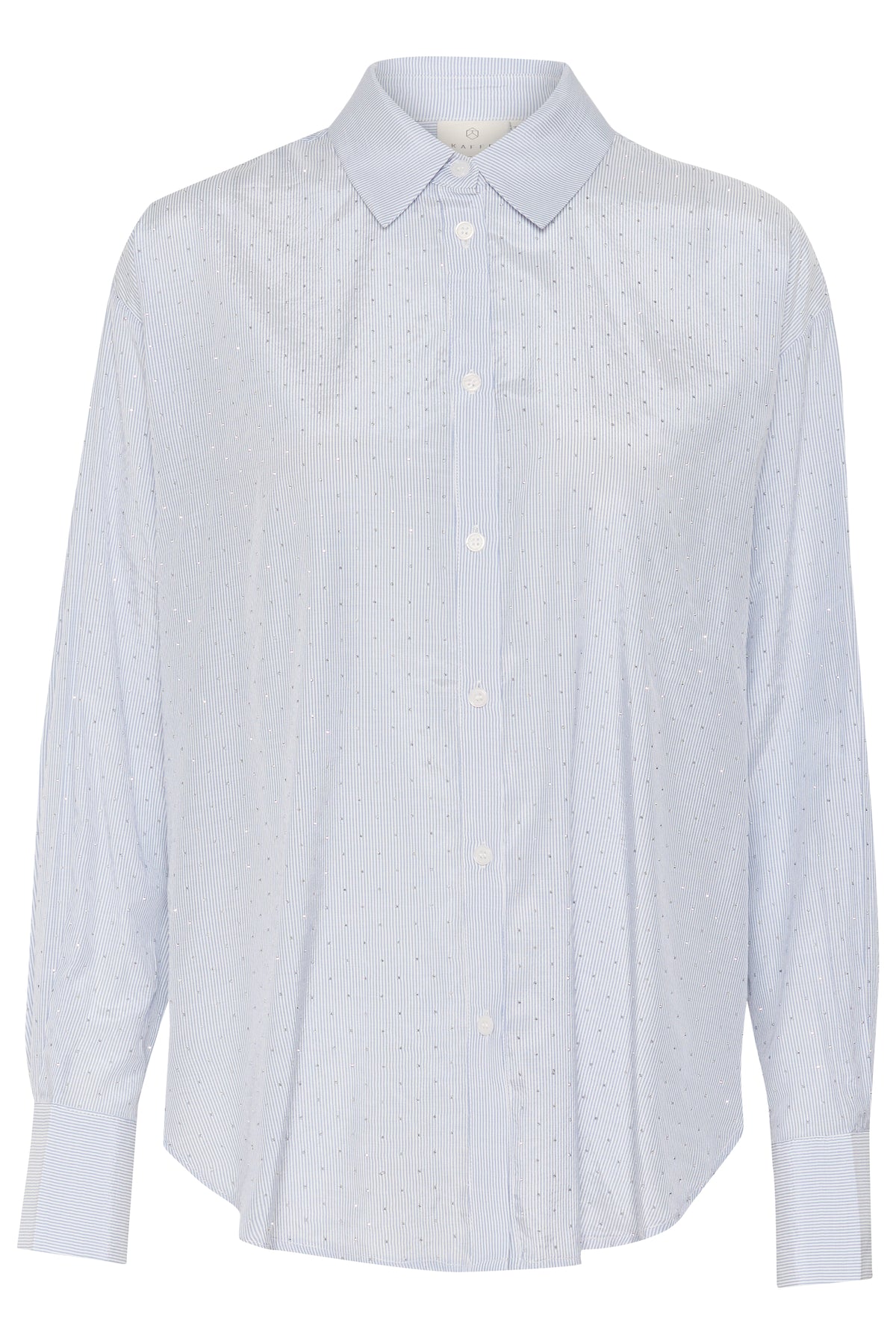 Kaffe Kamilena Baby Blue/White Embellished Oversized Shirt