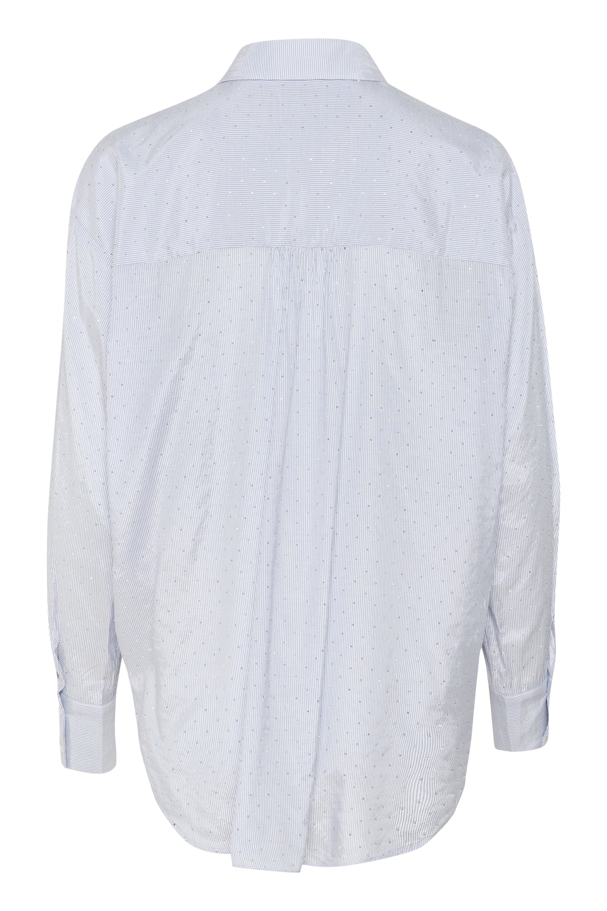 Kaffe Kamilena Baby Blue/White Embellished Oversized Shirt