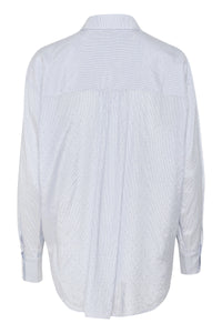 Kaffe Kamilena Baby Blue/White Embellished Oversized Shirt