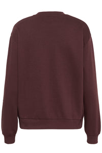 Kaffe Kaberta Fudge Burgundy 'BONJOUR' Supersoft Sweatshirt, 10510216