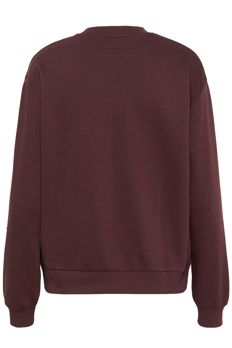 Kaffe Kaberta Fudge Burgundy 'BONJOUR' Supersoft Sweatshirt, 10510216