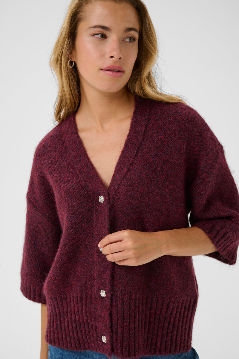 Kaffe Kalabis Windsor Wine Melange Cardigan