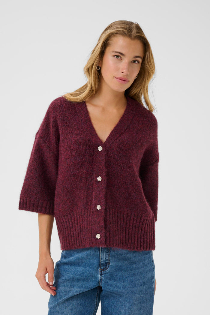 Kaffe Kalabis Windsor Wine Melange Cardigan, 10510680