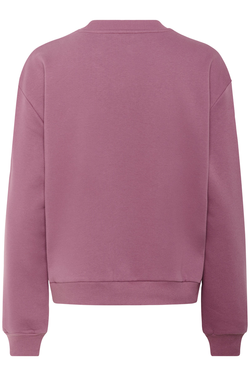 Kaffe Kaprecious Tulipwood Rose Velvet Logo Sweatshirt