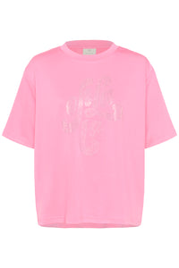 Kaffe Karosie Power Pink 'Ooh La La' Embellished Modal T-Shirt, 10511093