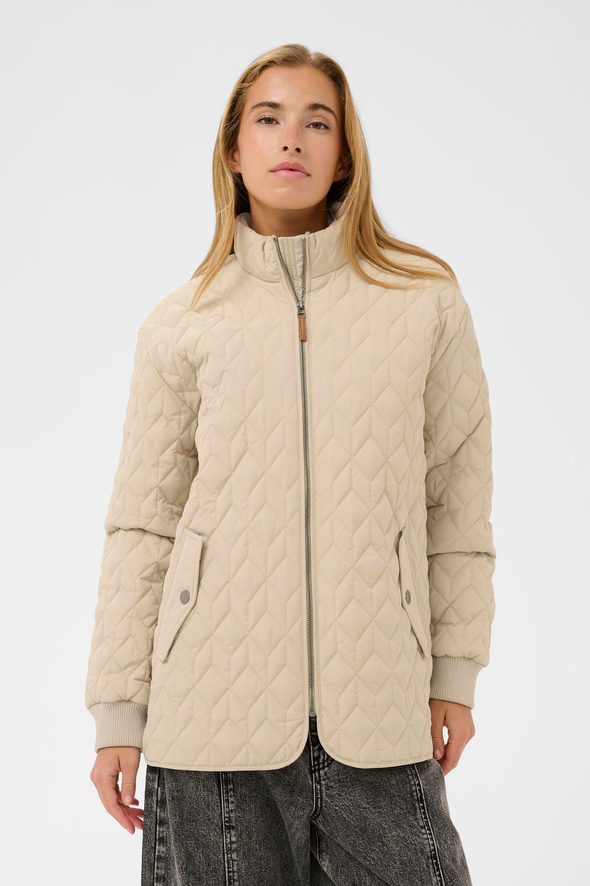 Kaffe KaLeila Dusky Green Quilted Jacket, 10511122
