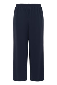 Kaffe Kaphoebe Midnight Marine Wide Leg Cropped Trousers, 10511244