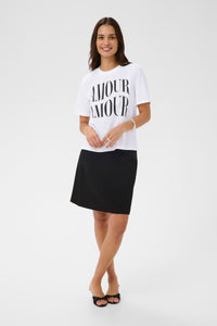 Kaffe Kacherie Optical White 'Amour Amour' Logo T-Shirt, 10511354