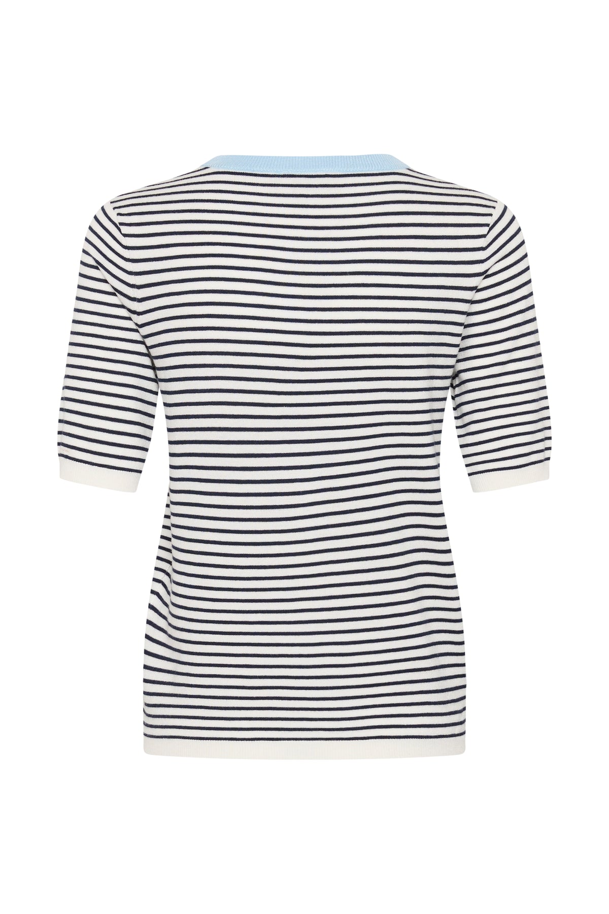 Kaffe Kalizza Navy/Chalk Striped Knit with Baby Blue Trim, 10511826