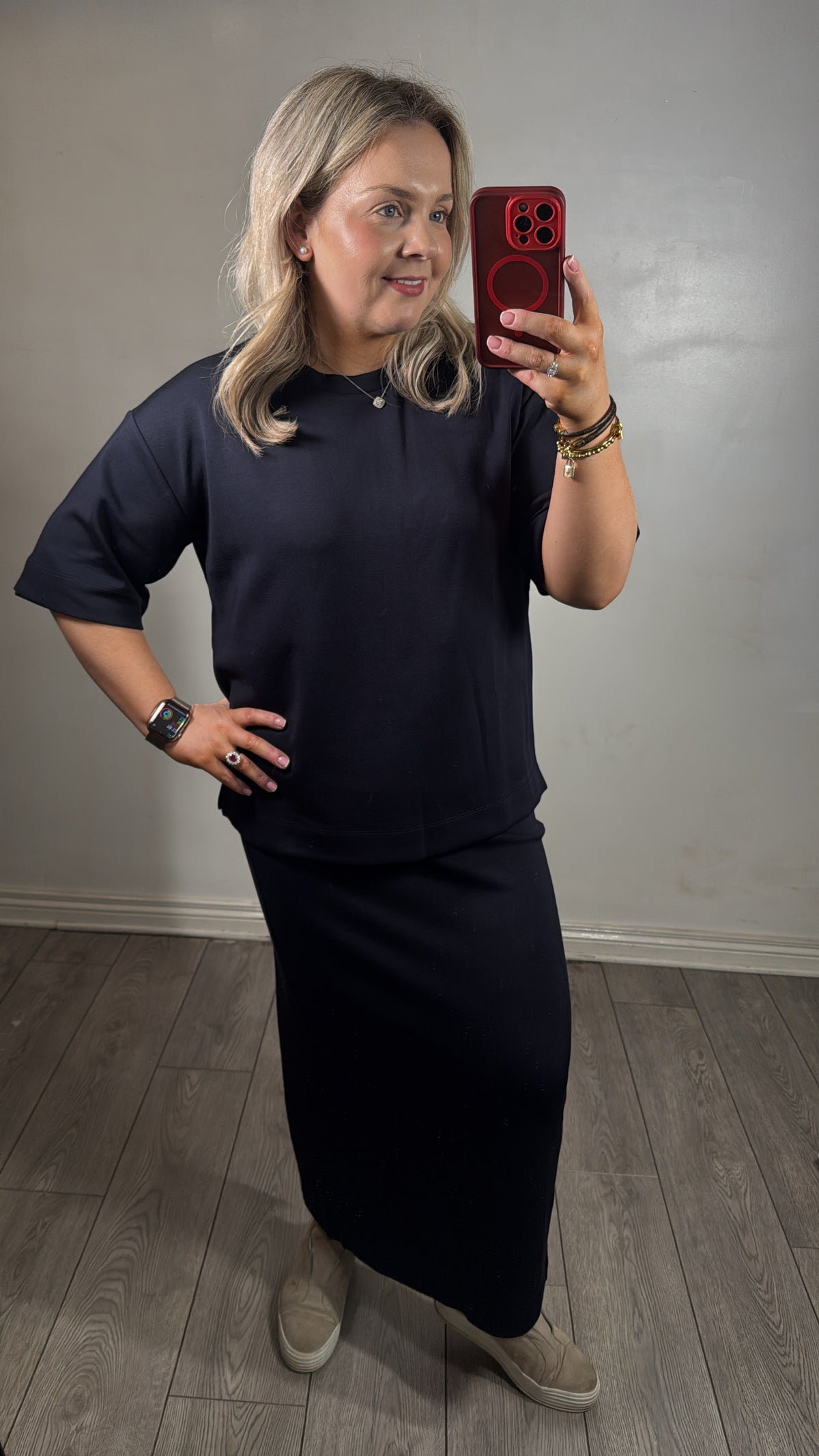 InWear Aida Marine Blue Modal Ankle Length Tube Skirt, 30109092