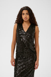 InWear KimbaIW Black Sequin V-Neck Blouse