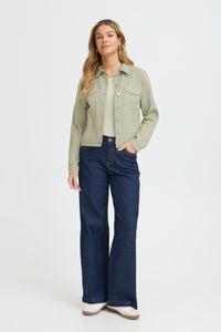 Fransa FrVotwill Desert Sage Soft Stretch Denim Jacket, 20609189