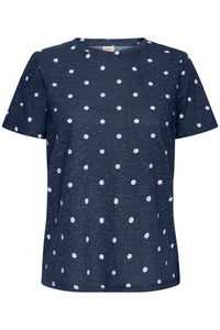 Fransa Hazel Navy Blazer Polka Dot T-Shirt, 20613783