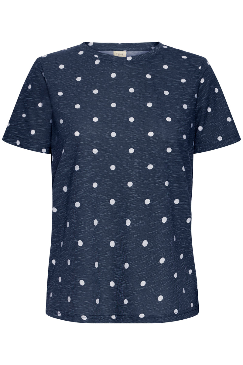 Fransa Hazel Navy Blazer Polka Dot T-Shirt, 20613783