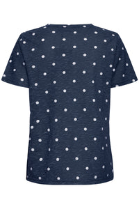 Fransa Hazel Navy Blazer Polka Dot T-Shirt, 20613783