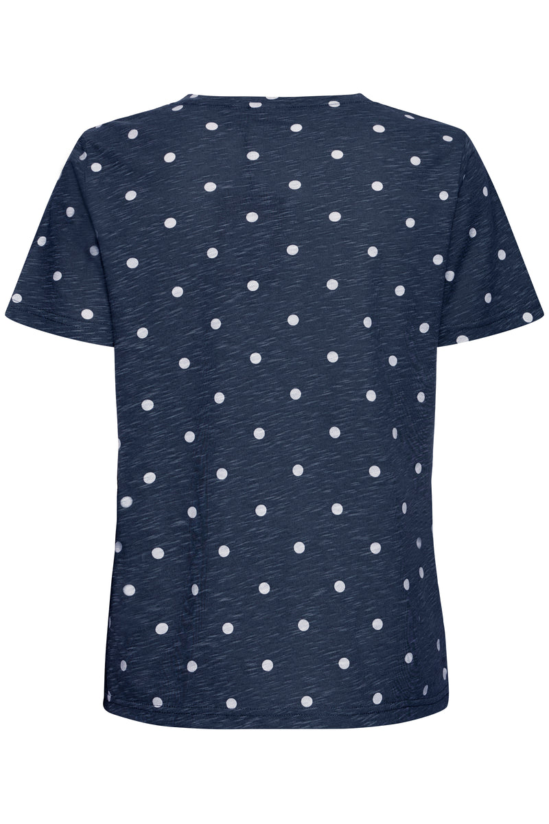 Fransa Hazel Navy Blazer Polka Dot T-Shirt, 20613783