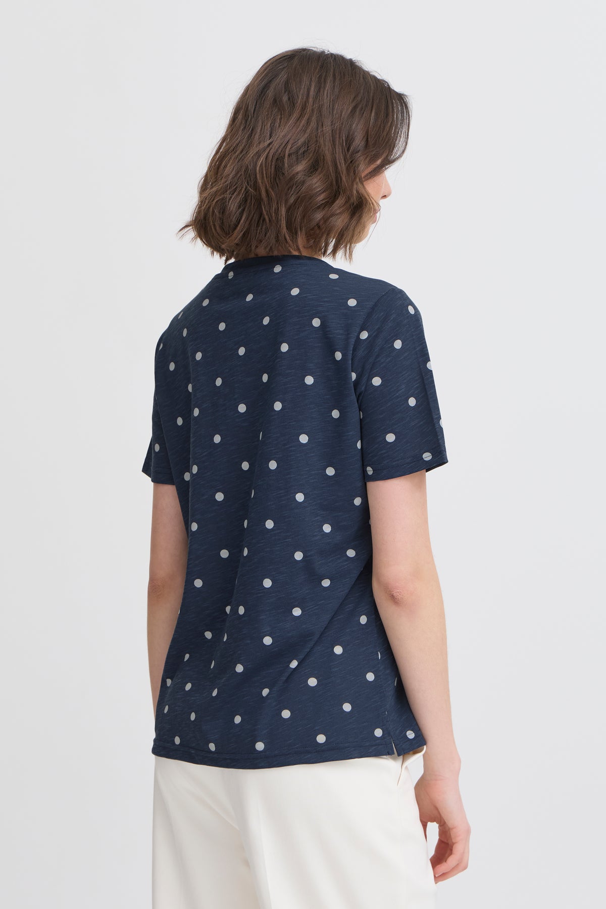 Fransa Hazel Navy Blazer Polka Dot T-Shirt