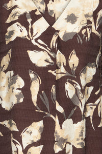 Fransa FrAriana Fudge Burgundy Floral V-Neck Blouse