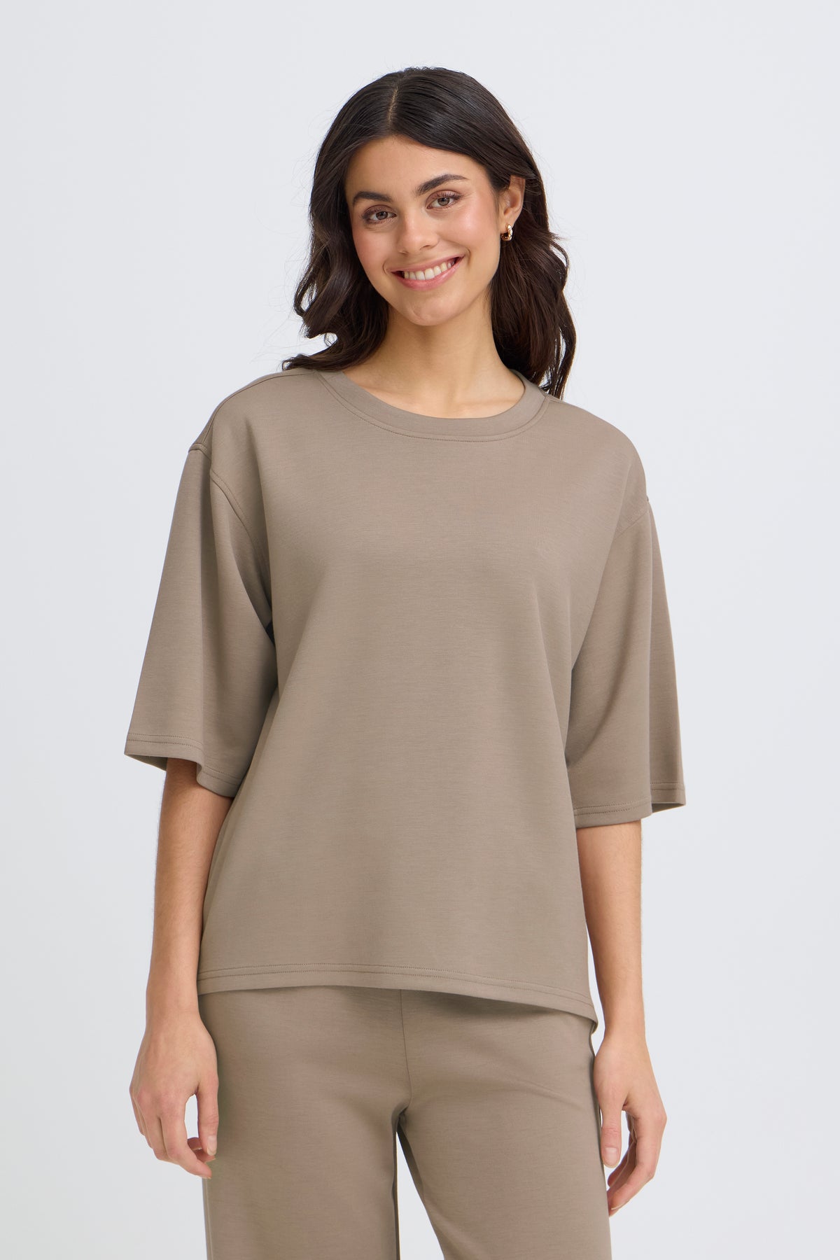 Fransa FrAurora Taupe Modal Oversized T-Shirt, 20615492