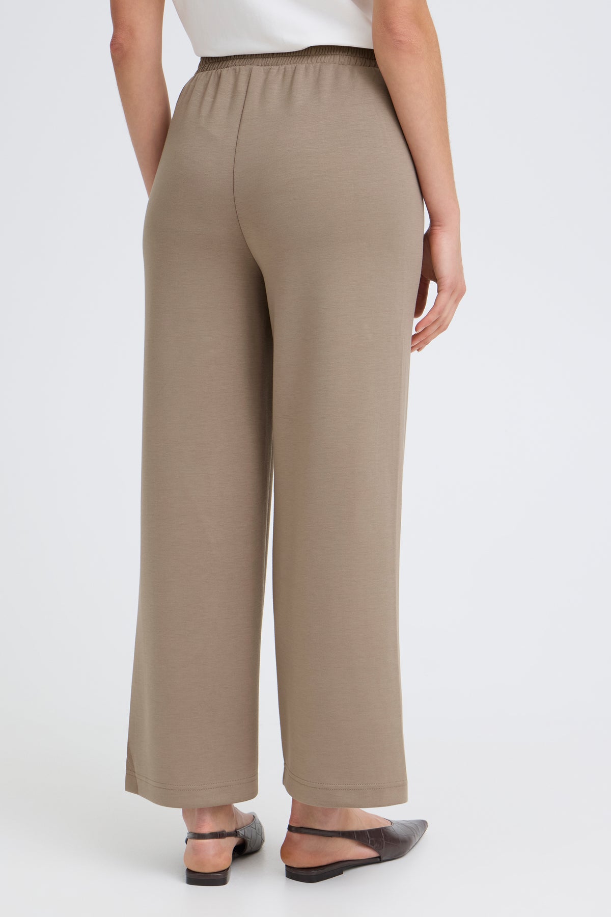 Fransa FrAurora Taupe Wide Leg 7/8 Modal Joggers, 20615493