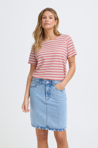 Fransa FrJosie Lotus Pink Stripe T-Shirt, 20615550