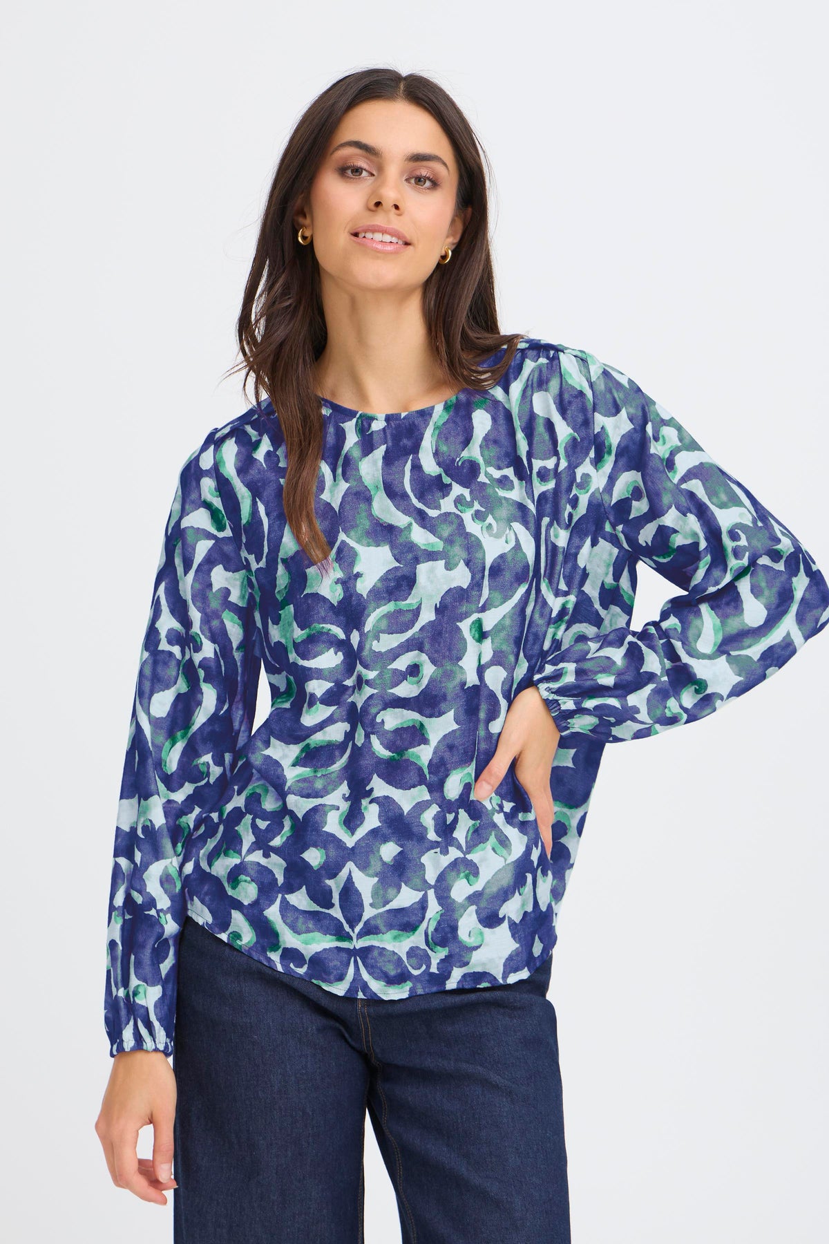 Fransa FrAriana Smokey Olive Printed Blouse, 20617394