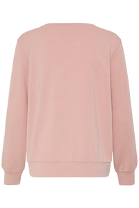 Fransa FrAurora Blush Rose Modal Logo Sweatshirt