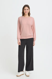 Fransa FrAurora Blush Rose Modal Logo Sweatshirt