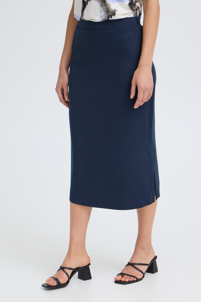Fransa FrAurora Navy Blazer Modal Midi Skirt, 20617556