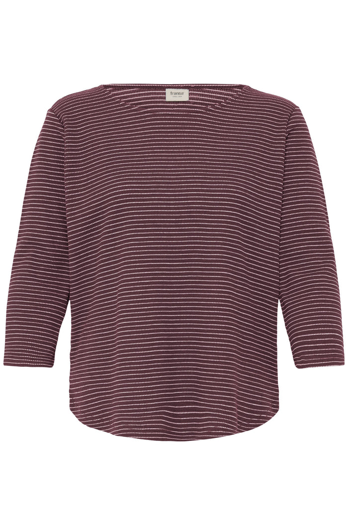 Fransa FrJorelia Port Royale Stripe Long Sleeve Dipped Hem Top, 20618224
