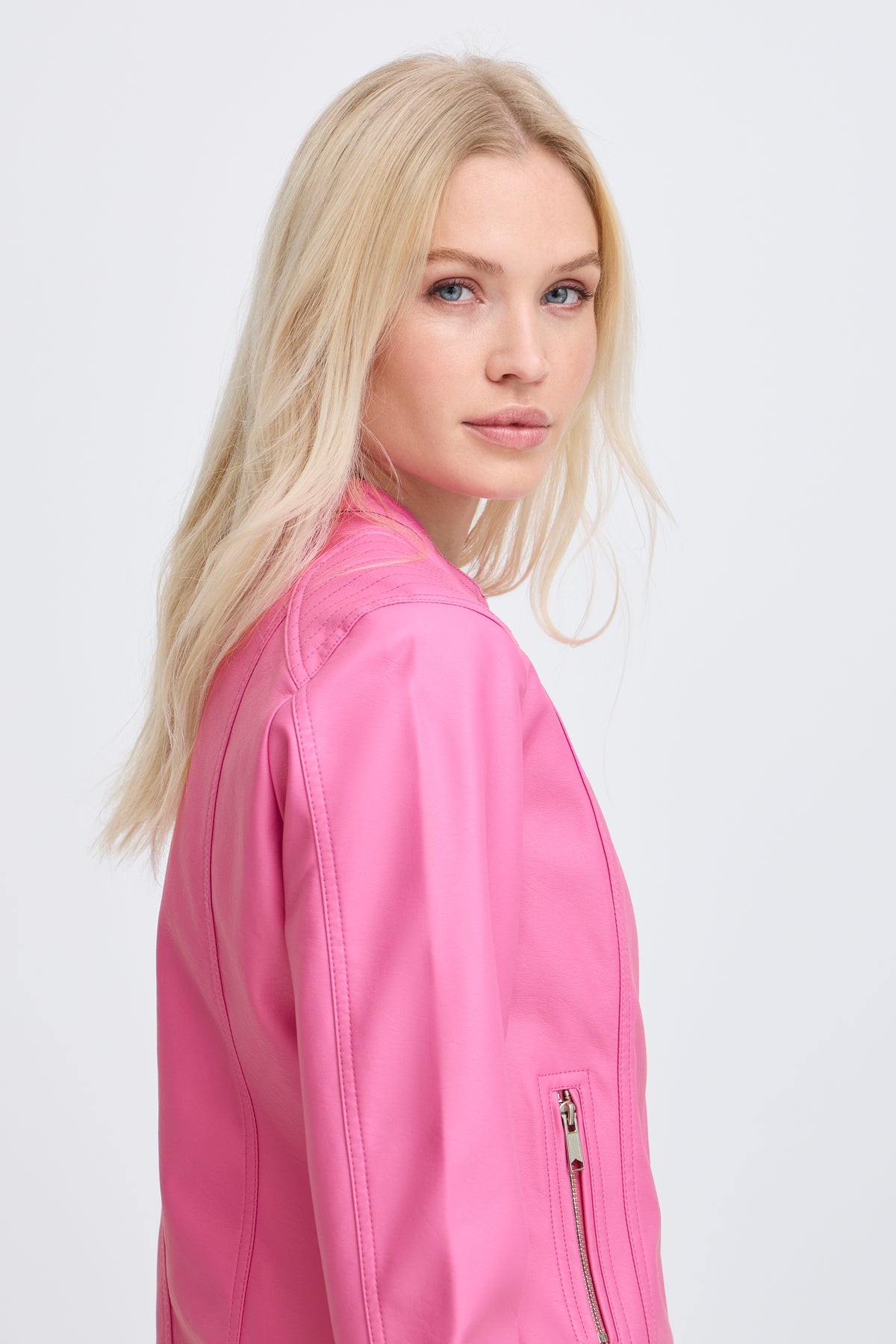 B.Young Byacom Phlox Pink Faux Leather Jacket, 20809396