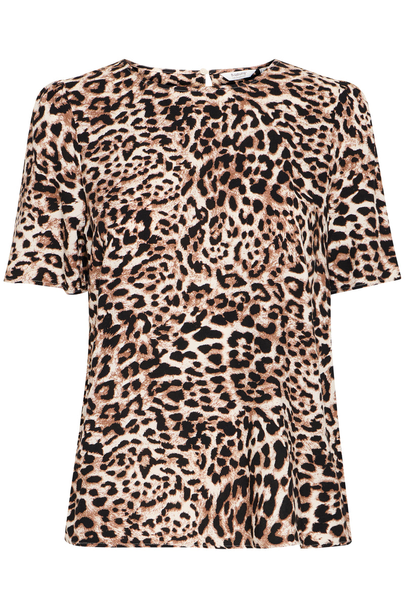 B.Young Bymmjoella Birch Leopard Print Top