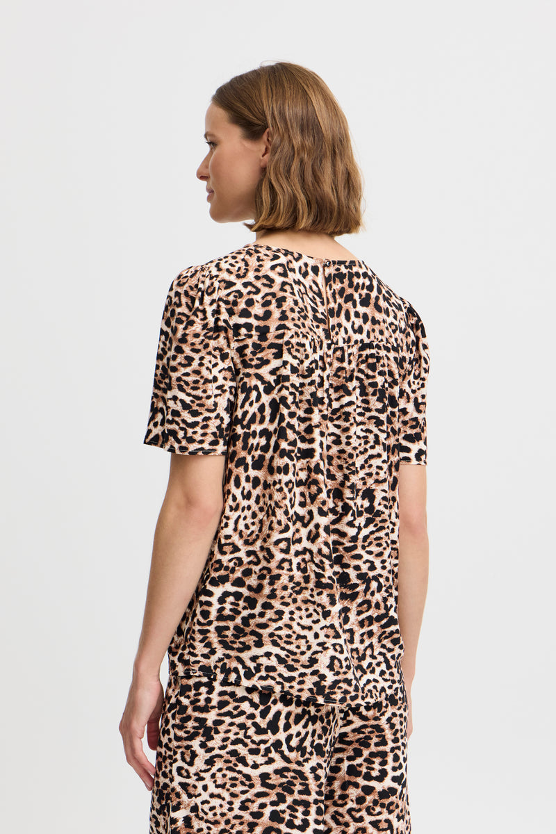 B.Young Bymmjoella Birch Leopard Print Top