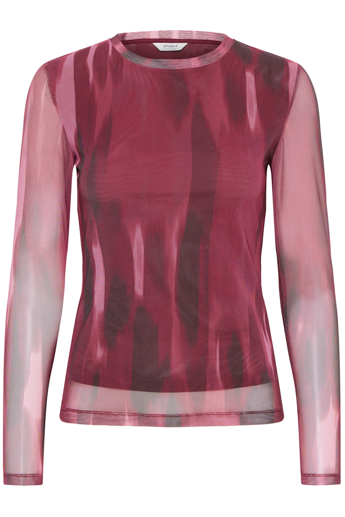 PRE-ORDER - B.Young Bypaloma Port Royale Printed Long Sleeve Mesh Top - (DESPATCH 19TH SEPTEMBER)