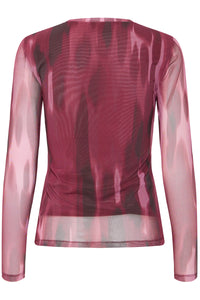 PRE-ORDER - B.Young Bypaloma Port Royale Printed Long Sleeve Mesh Top - (DESPATCH 19TH SEPTEMBER)