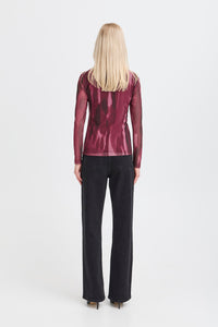 PRE-ORDER - B.Young Bypaloma Port Royale Printed Long Sleeve Mesh Top - (DESPATCH 19TH SEPTEMBER)