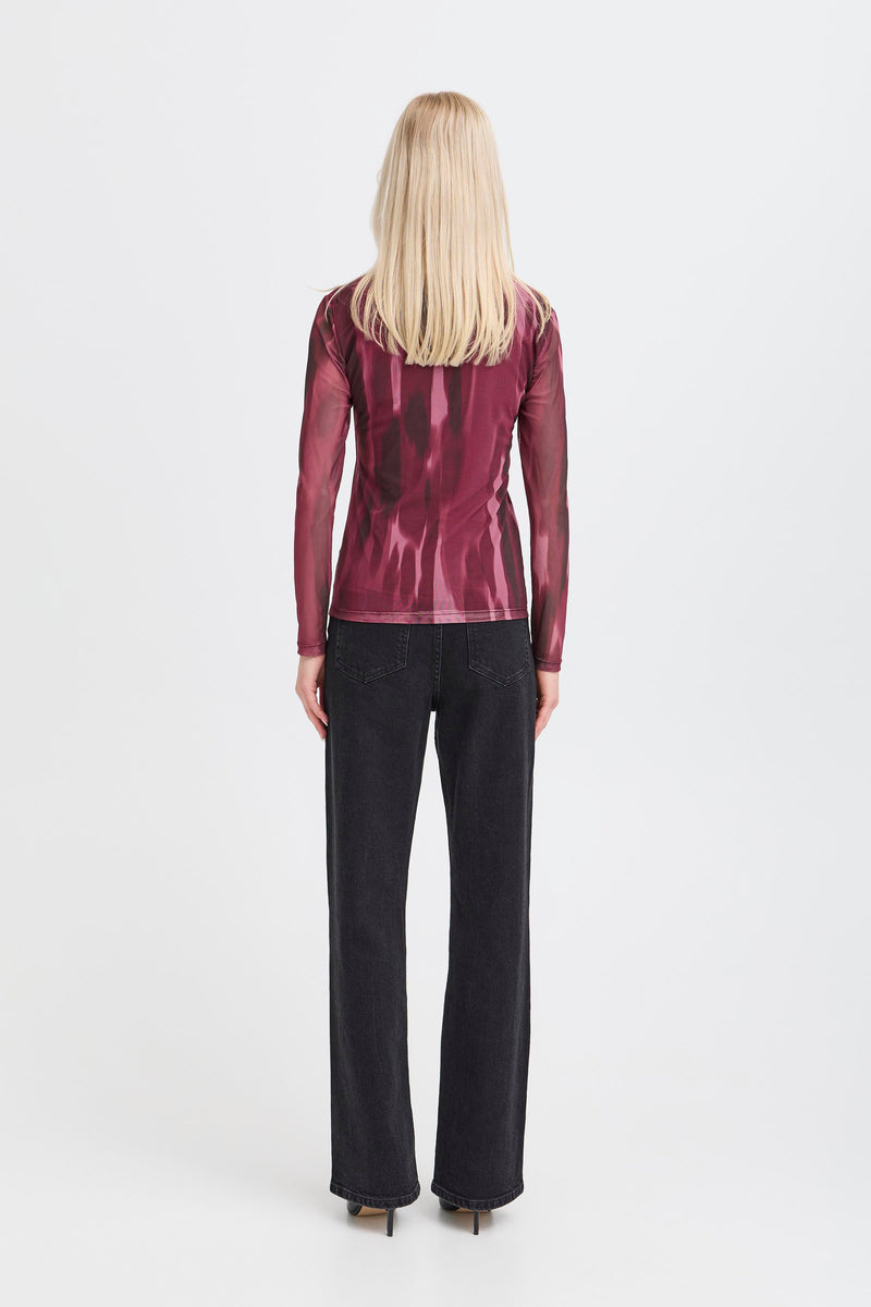 PRE-ORDER - B.Young Bypaloma Port Royale Printed Long Sleeve Mesh Top - (DESPATCH 19TH SEPTEMBER)