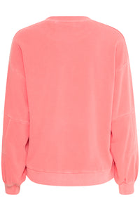 B.Young Bystana Porcelain Coral Teddy Fleece Lined Sweatshirt