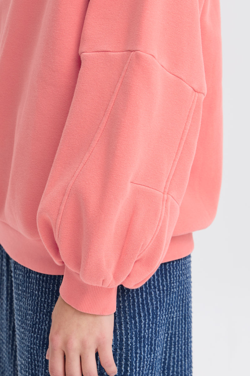 B.Young Bystana Porcelain Coral Teddy Fleece Lined Sweatshirt